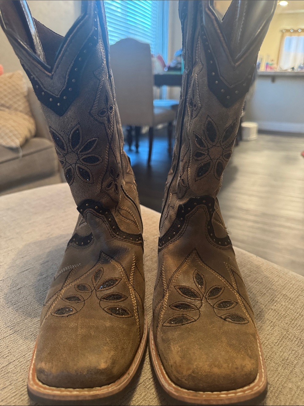 Laredo Brown Embroidered Western Boots